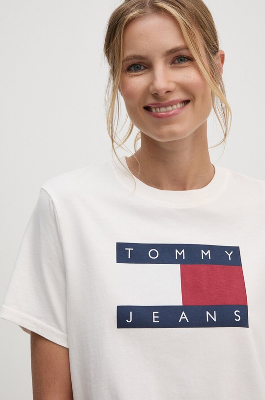 Oblečení Bavlněné tričko Tommy Jeans DW0DW18629 béžová