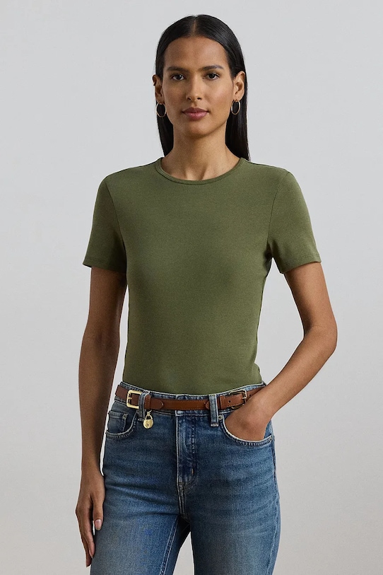 Lauren Ralph Lauren t-shirt bawełna zielony 200807563