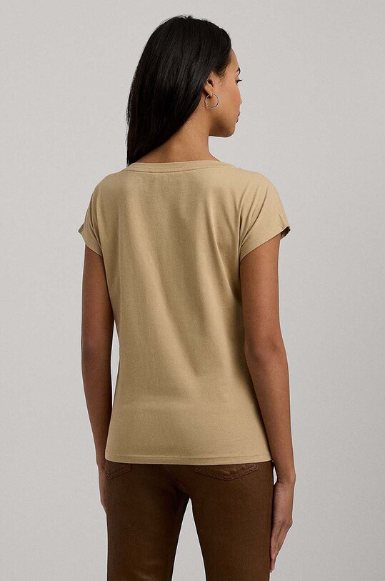 Хлопковая футболка Lauren Ralph Lauren 200949864 бежевый AW24