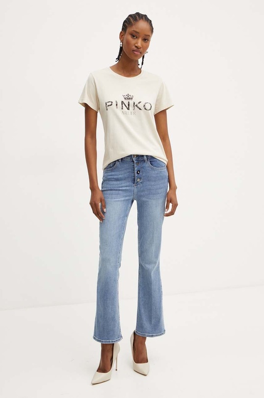 Pinko t-shirt 100355.A2A3 beżowy AW24