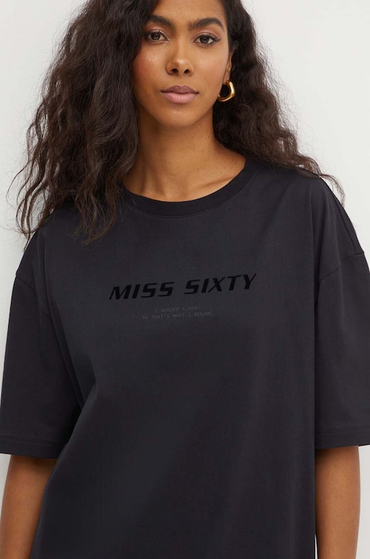 Miss Sixty t-shirt bawełniany 6L2SJ2120000 SJ2120 T-SHIRT nadruk czarny 6L2SJ2120000