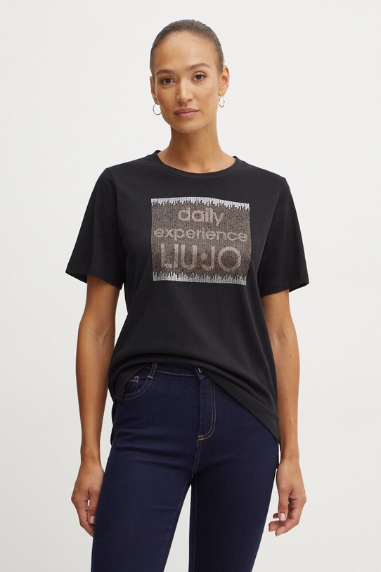 Liu Jo t-shirt nadruk czarny TF4020.JS923