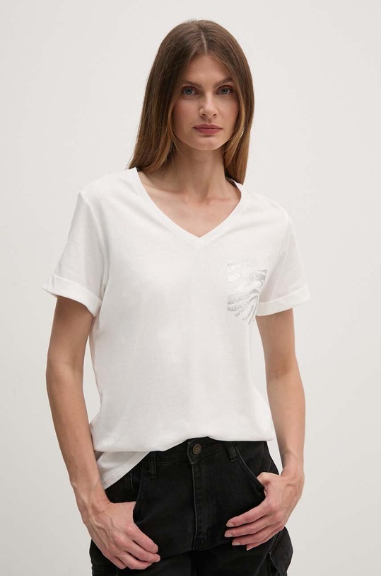 Liu Jo t-shirt bawełniany nadruk biały TF4078.J6040