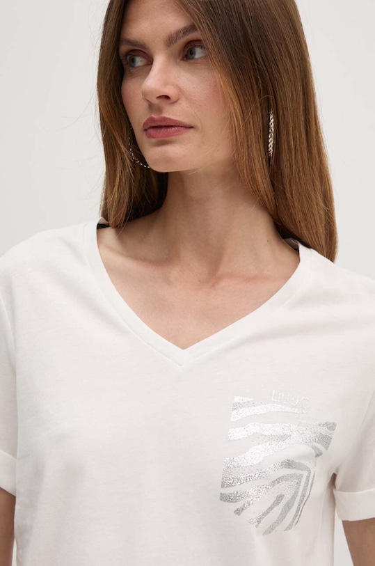 Liu Jo t-shirt bawełniany biały TF4078.J6040