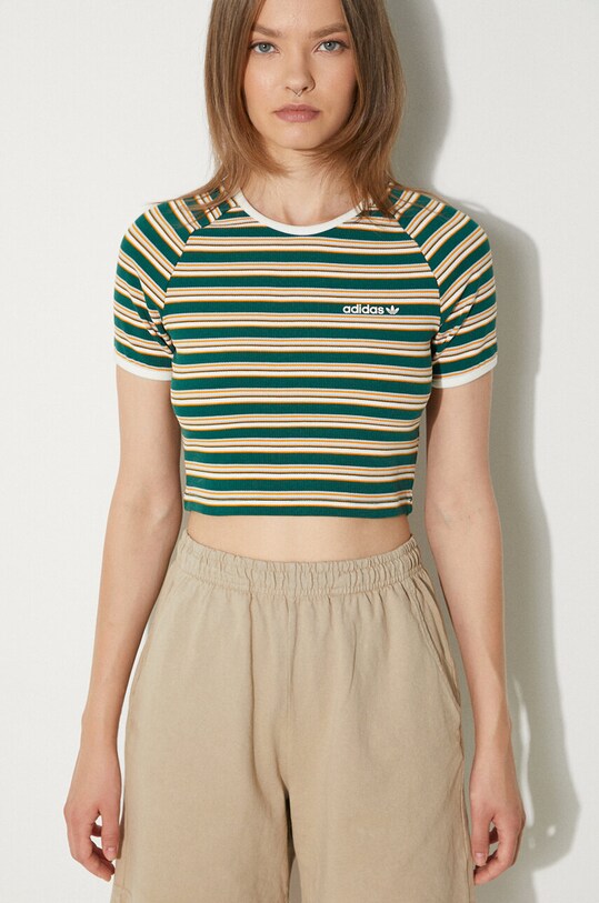 adidas Originals t-shirt Rib Baby Tee round neck green JC6166