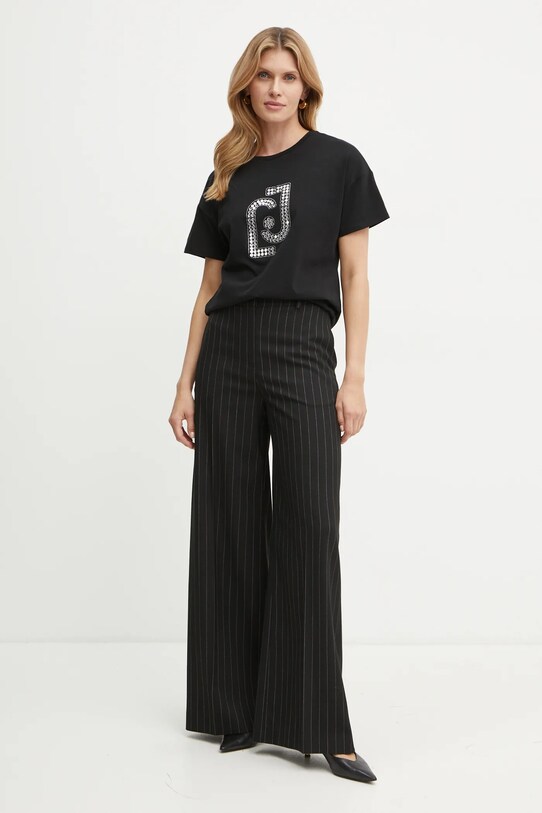 Liu Jo t-shirt bawełniany WF4104.J5904 czarny AW24