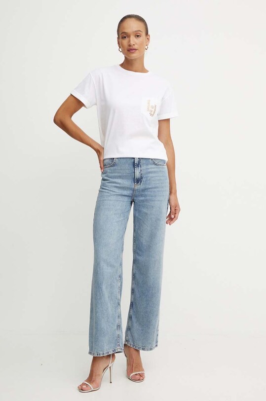 Хлопковая футболка Liu Jo WF4177.JS923 белый AW24