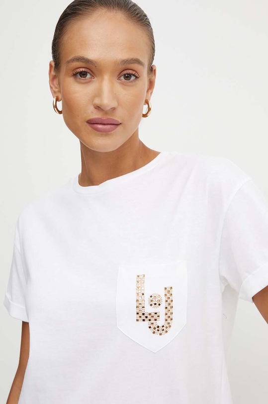 Хлопковая футболка Liu Jo белый WF4177.JS923