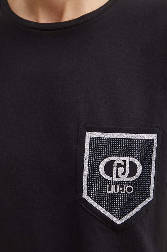 Liu Jo tricou din bumbac negru WF4177.JS923