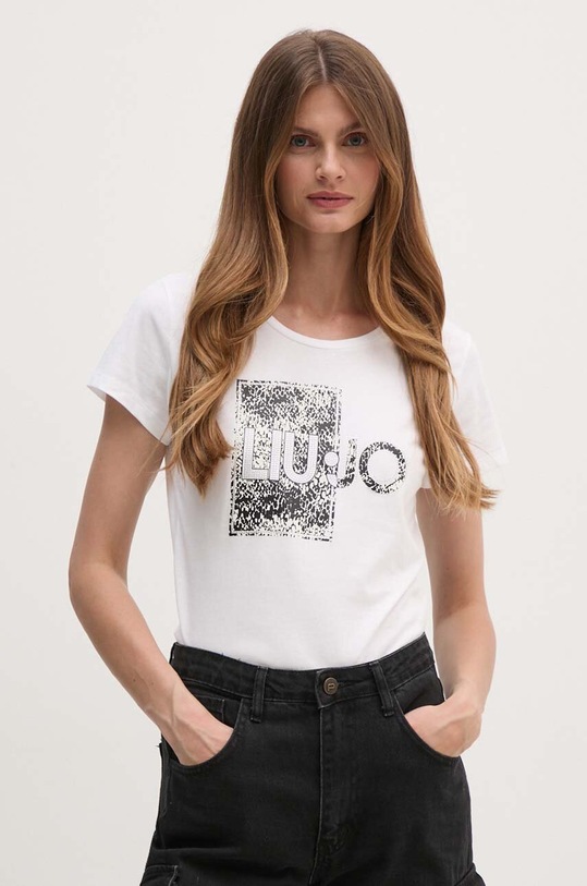 Liu Jo t-shirt bawełniany biały WF4178.JS923