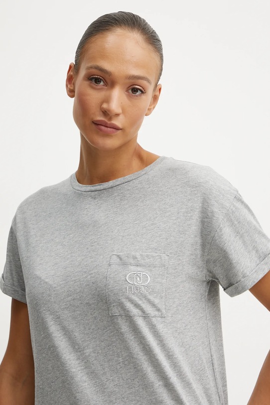 Liu Jo t-shirt bawełniany regular szary WF4284.J5904