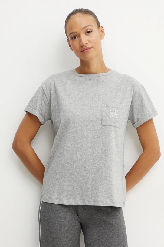 Liu Jo t-shirt bawełniany szary WF4284.J5904