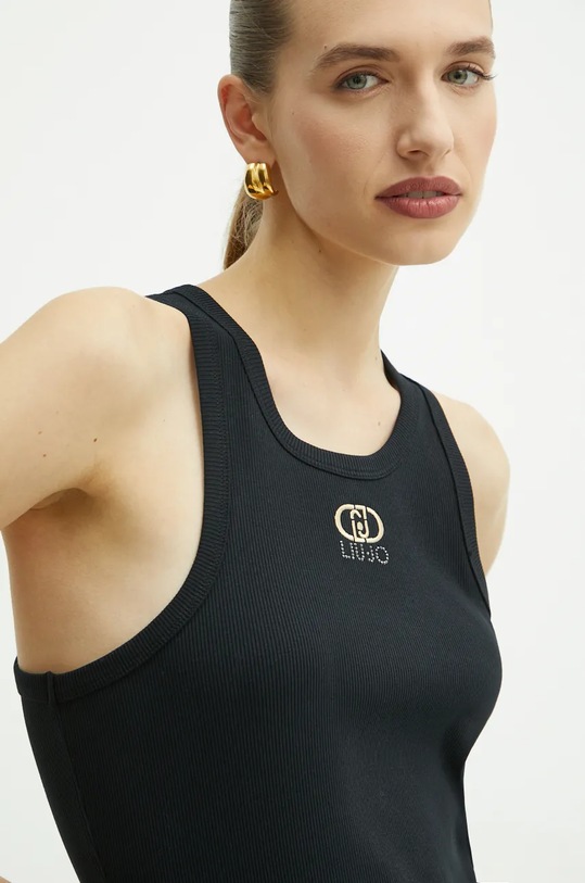 Liu Jo top imprimeu negru WF4285.J4822