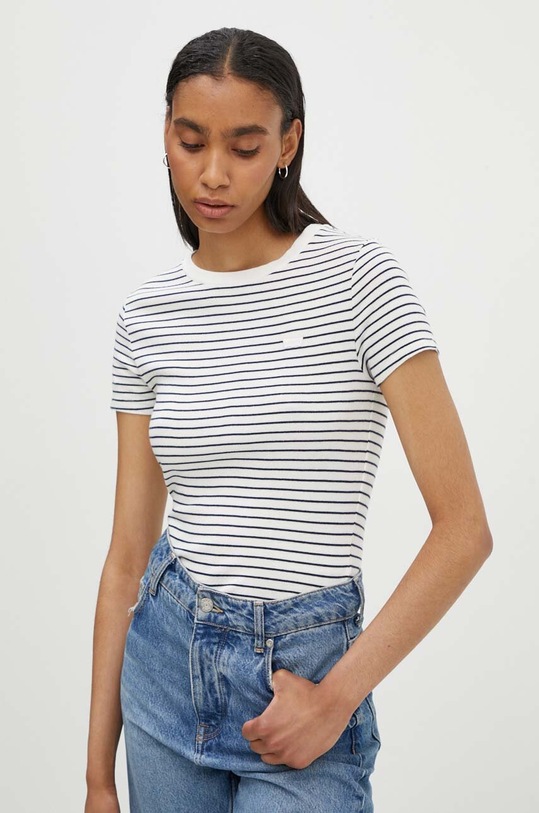 Βαμβακερό μπλουζάκι Levi's κανονικό λευκό 000KK