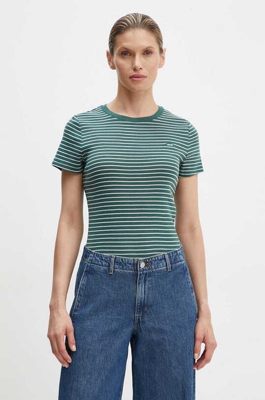 Levi's t-shirt bawełniany bawełna zielony 000KK