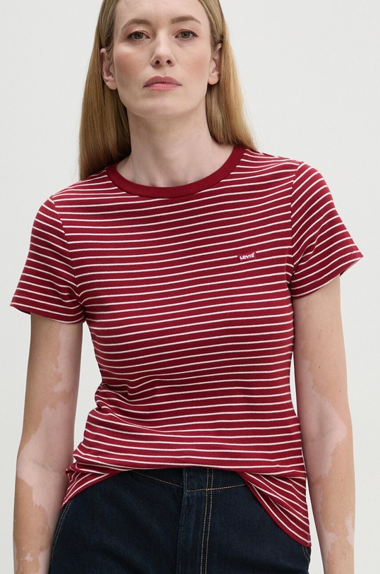 Levi's tricou din bumbac burgundia 000KK