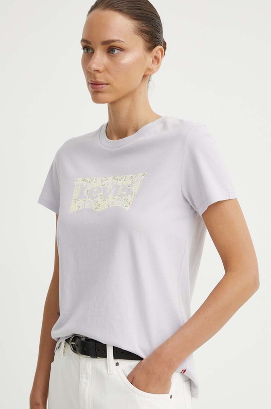 Levi's t-shirt bawełniany nadruk fioletowy 17369.2756