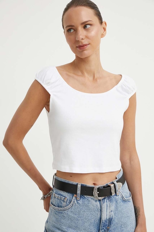 Levi's top din bumbac flori alb A8784