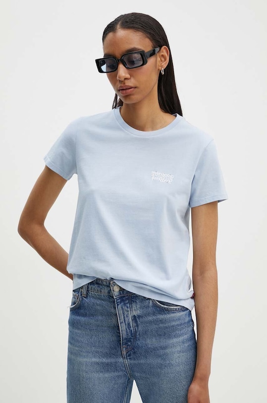 Βαμβακερό μπλουζάκι Levi's βαμβάκι μπλε 17369.2761