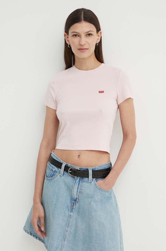 Levi's t-shirt z elastanem różowy A7419