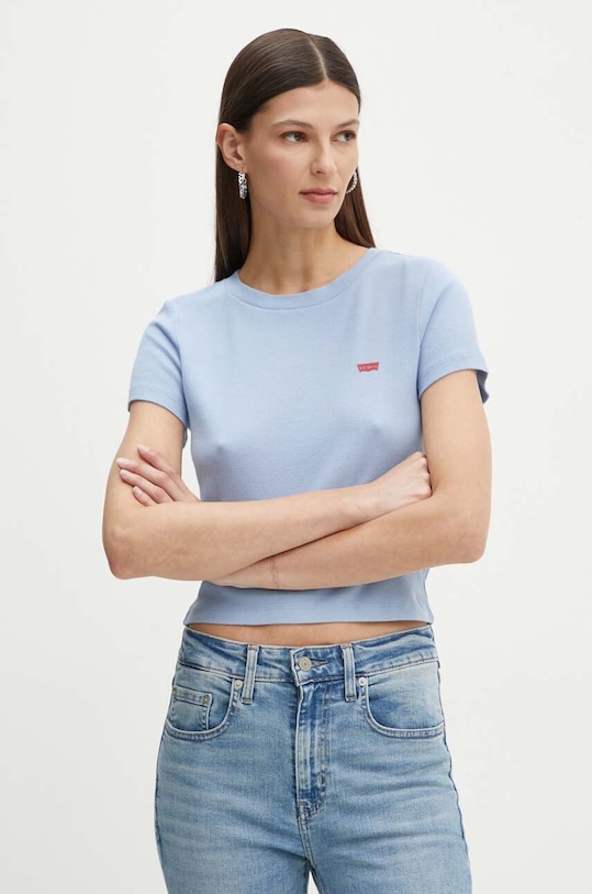 Levi's t-shirt z elastanem niebieski A7419