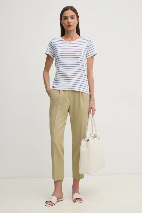 Бавовняна футболка Pepe Jeans ELBA PL505876 білий SS25