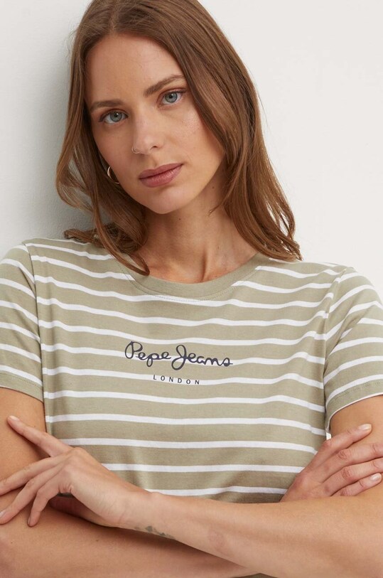 Pepe Jeans tricou din bumbac ELBA verde PL505876