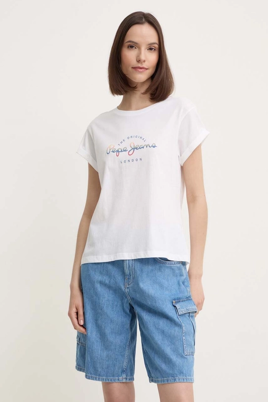 Бавовняна футболка Pepe Jeans EVETTE білий PL505880