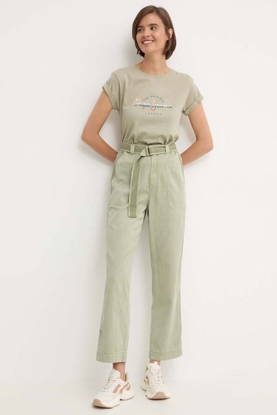 Pamučna majica Pepe Jeans EVETTE PL505880 zelena AW24