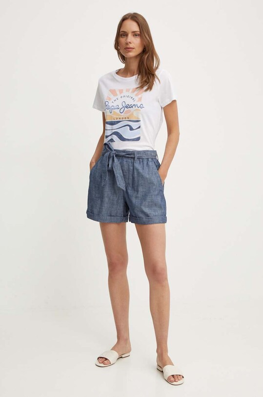 Pepe Jeans tricou din bumbac ESHA PL505885 alb AW24