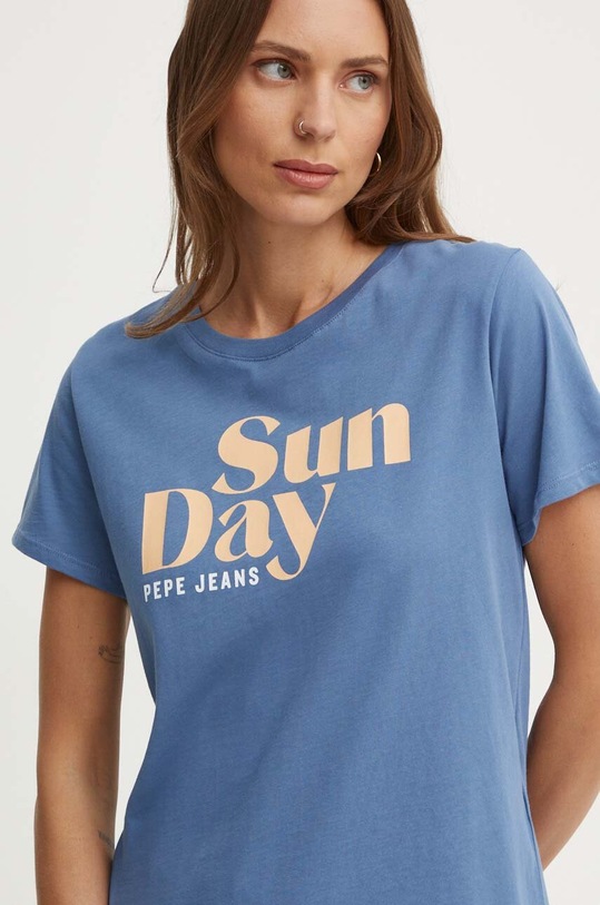 Pepe Jeans t-shirt bawełniany EFFIE niebieski PL505886