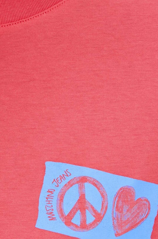 Βαμβακερό μπλουζάκι Moschino Jeans 0705.8237 ροζ