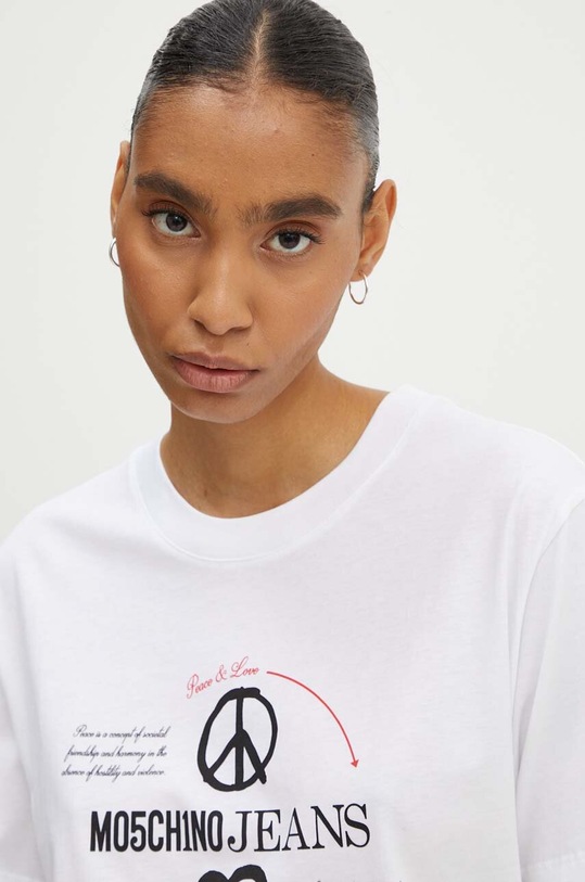 Bavlněné tričko Moschino Jeans bílá 0707.8237