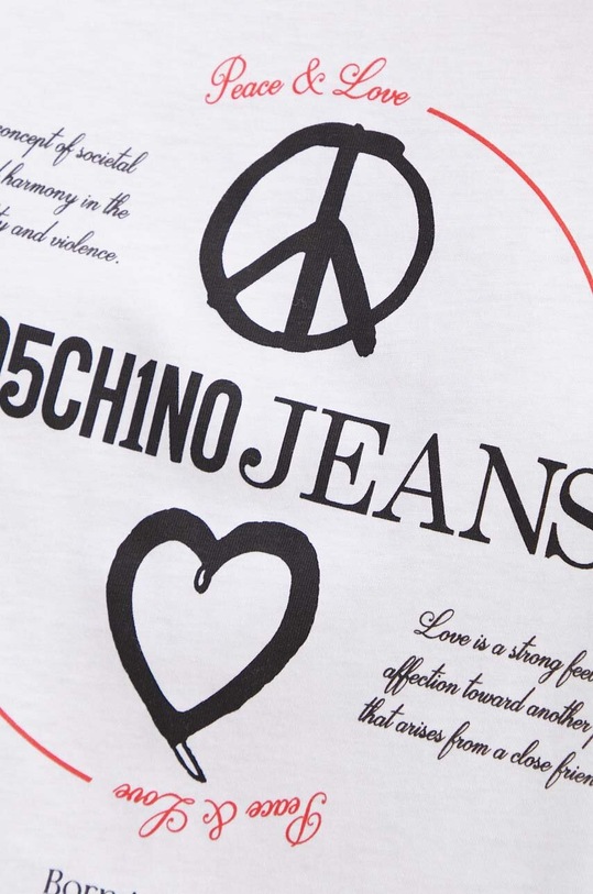 Bavlněné tričko Moschino Jeans 0707.8237 bílá