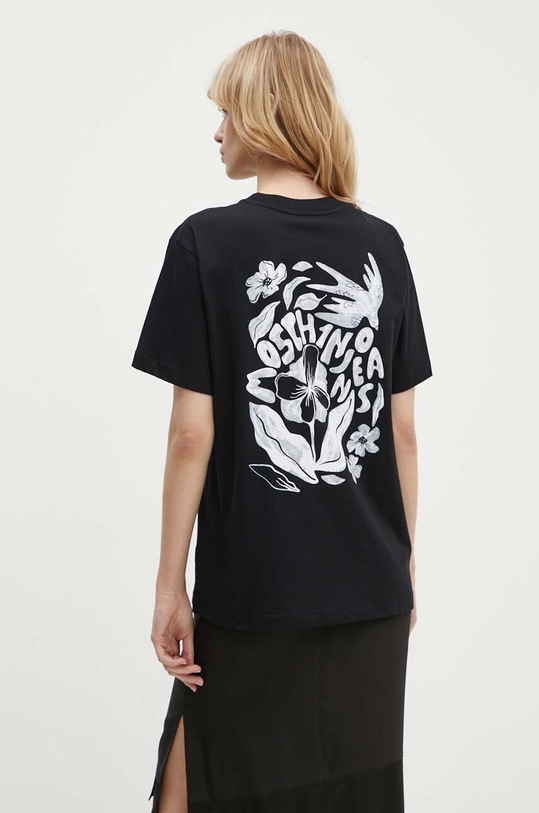 Bavlněné tričko Moschino Jeans potisk černá 0710.8237