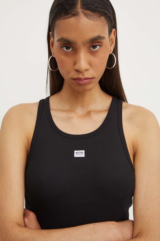 Bavlněný top Moschino Jeans černá 0807.8236