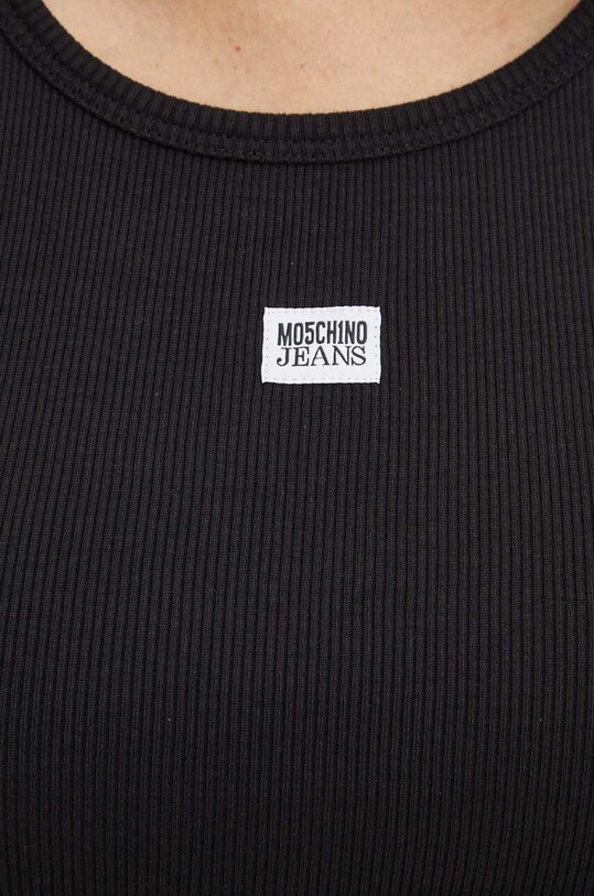Βαμβακερό τοπ Moschino Jeans 0807.8236 μαύρο
