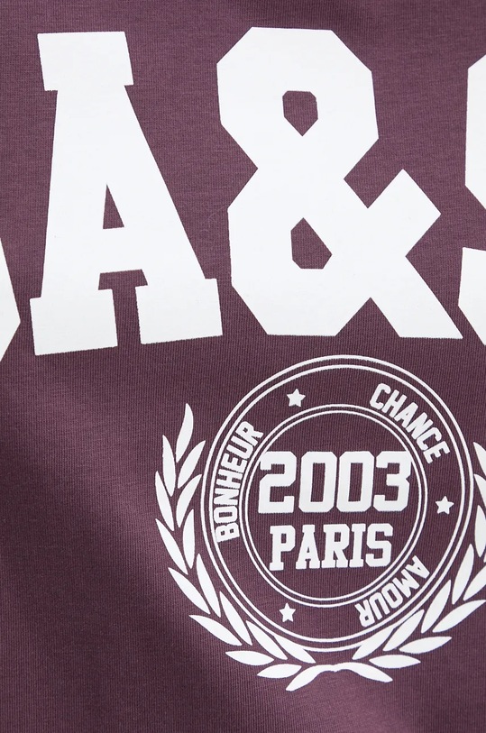 BA&SH t-shirt bawełniany 1H24IONI fioletowy