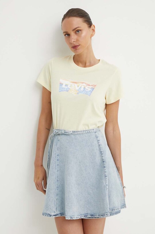 Levi's tricou din bumbac galben 17369.2747