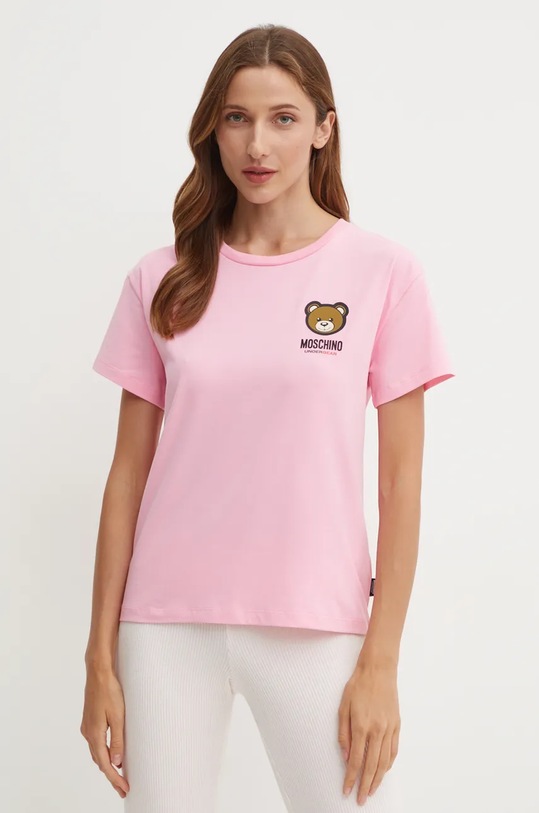 Tričko Moschino Underwear nášivka růžová A0789.4410