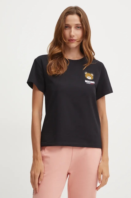 Μπλουζάκι lounge Moschino Underwear κανονικό μαύρο A0789.4410