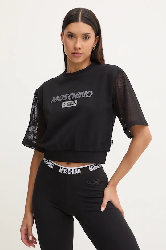 Moschino Underwear tricou lounge print negru A1708.4420