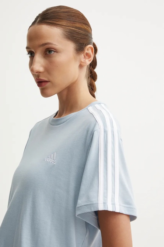 adidas t-shirt bawełniany Essentials niebieski IS1568