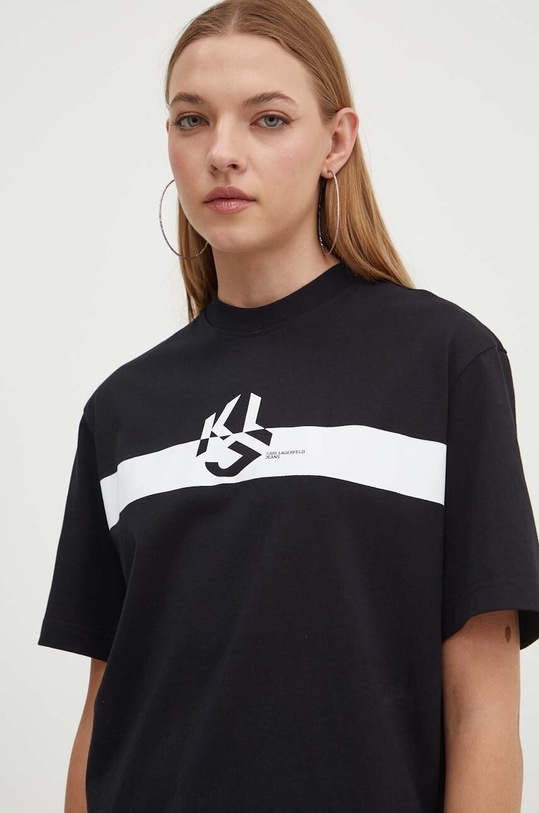 Karl Lagerfeld Jeans t-shirt bawełniany czarny 245J1700