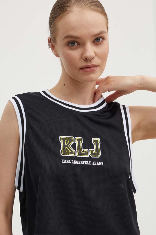 Karl Lagerfeld Jeans top imprimeu negru 245J1702