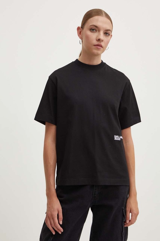 Karl Lagerfeld Jeans t-shirt bawełniany 245J1705 czarny AW24