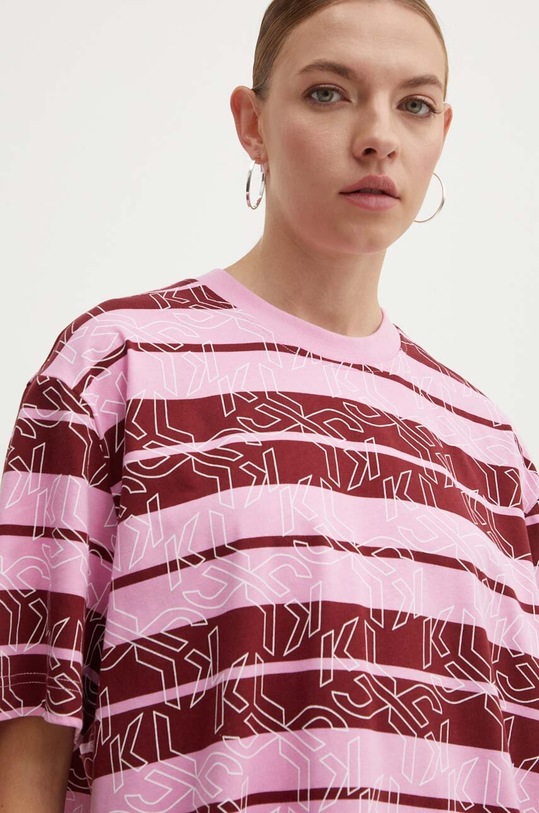 Karl Lagerfeld Jeans tricou din bumbac roz 245J1706