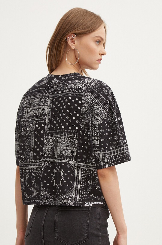Odzież Karl Lagerfeld Jeans t-shirt bawełniany 245J1707 czarny