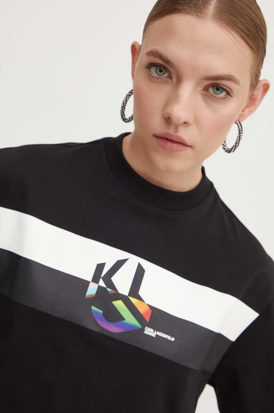 Karl Lagerfeld Jeans t-shirt bawełniany czarny 245J1710