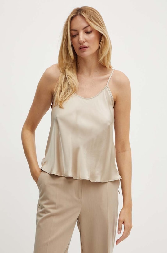 MAX&Co. top de mătase uni bej 2426166041200